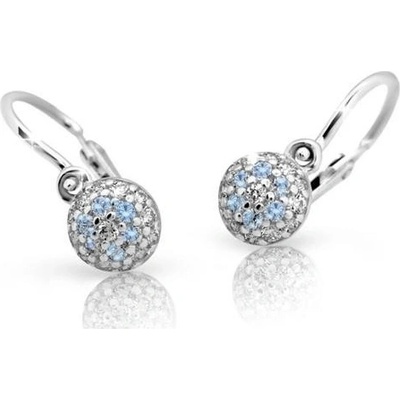 Cutie Jewellery náušnice C2150B Arctic Blue biele zlato