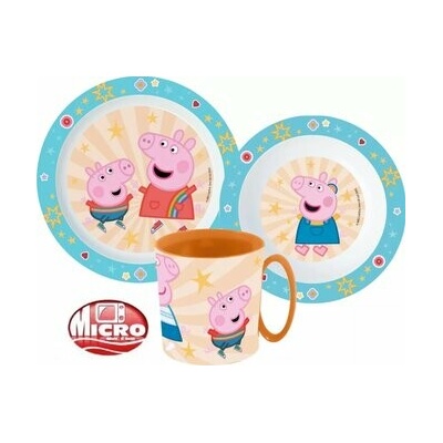 STOR Dětský jídelní set Peppa Pig talíř miska a hrnek 350 ml plast – Hledejceny.cz