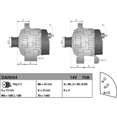 Alternátor DENSO (DE DAN504)