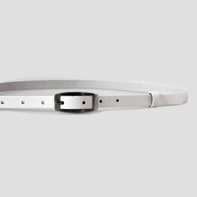 Penny Belts dámský kožený úzký pásek 15-2-00 bílý