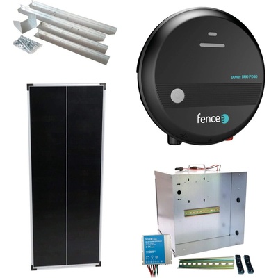 Premium sada solární ohradník - Kompletní přenosná schránka + 4J zdroj, panel 100 W