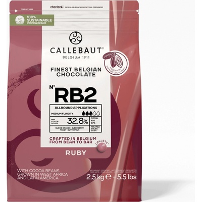 Callebaut Barry Belgium čokoláda RB2 Ruby2 32,8% 2,5 kg