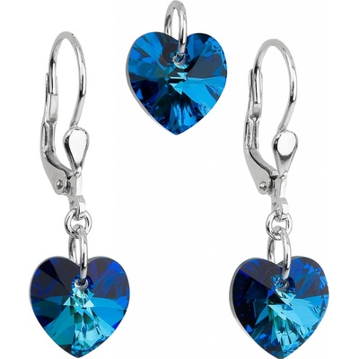 Pavona sada s krystaly Swarovski náušnice a přívěšek modrá srdce 39003.5 bermuda blue – Hledejceny.cz