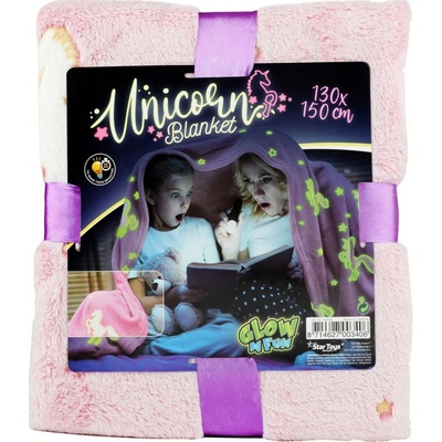 Toi-Toys Fluorescenčná deka GLOW N FUN Jednorožec 130x150