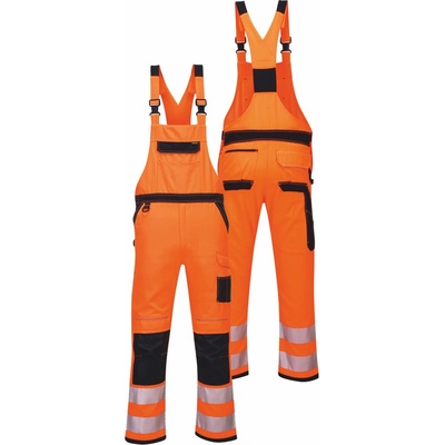 Portwest PW344 PW3 Hi Vis nohavice na traky oranžová čierna
