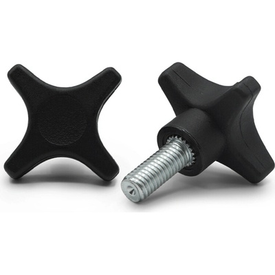 Skrutka kovová s plastovou hlavou, 4 cípa hviezda / 105a-034 / 40 / M5 x 25 mm (čierna)