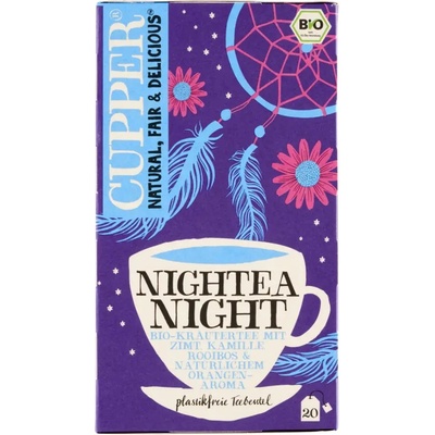 Cupper BIO bylinný čaj se skořicí heřmánkem rooibosem a pomerančovou příchutí Nightea Night 40 g
