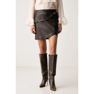Guess sukňa s viskózou LUCIA W6BD27.W4251 hnedá
