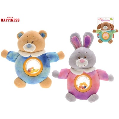 Baby Happiness zířátko plyšové 17 cm s chrastítkem Zajíček