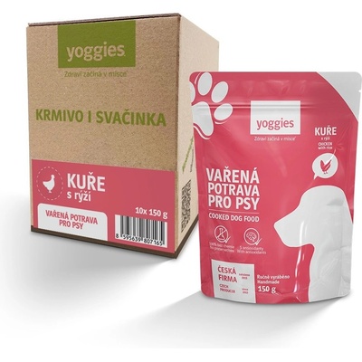 Yoggies Vařená potrava kuřecí maso s rýží 150 g – Hledejceny.cz