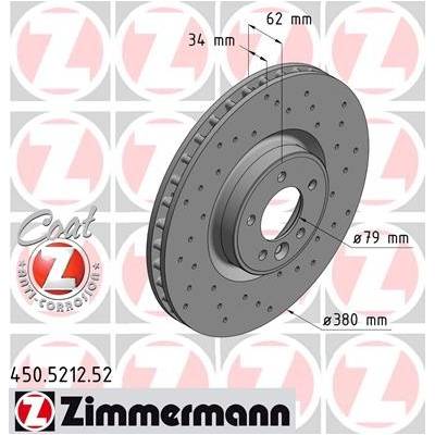 ZIMMERMANN Brzdový kotúč 450521252