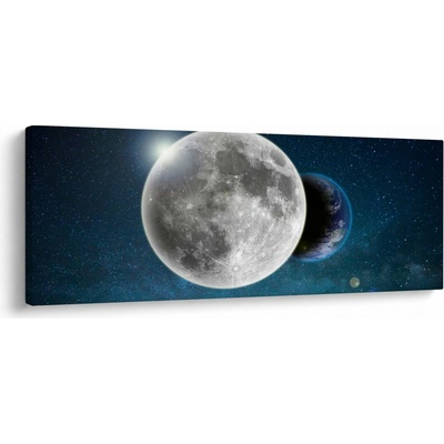 Obraz - Země v zákrytu Měsíce, jednodílný 100x40 cm