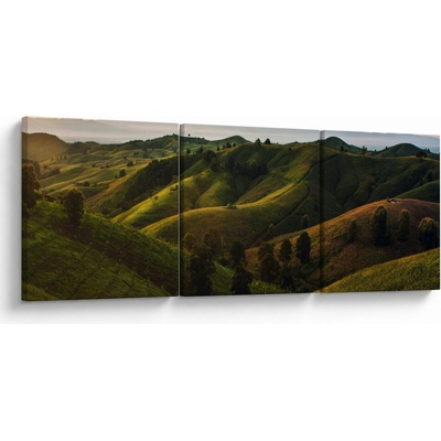 Obraz - Výhľad na thajské kopčeky, trojdielne 90x30 cm