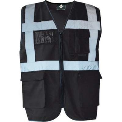 Korntex Berlin Multifunkčná reflexná vesta na zips KX802 Black