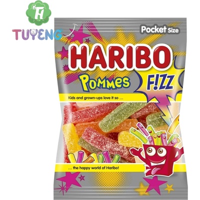 Haribo Pommes F!ZZ kyselé želé s ovocnými příchutěmi 100 g