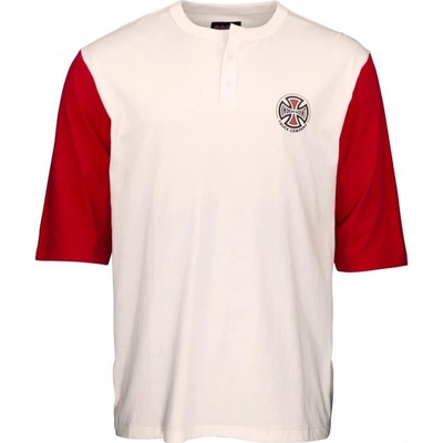 Independent triko Truck Co Henley 3/4 Sleeve Top White/Red WHITE-RED
