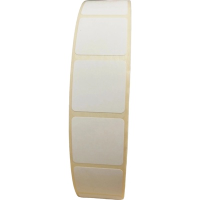 Termo Etiketa 25 mm x 25 mm, Thermo top, Biela, Dutinka 76 mm, 2500 ks/kotúč, Silné lepidlo, Priemer kotúča 135 mm