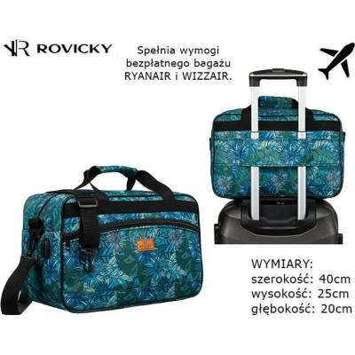 Rovicky vzorovaná Wizz Air Ryanair zelená 40 x 25 x 20 cm