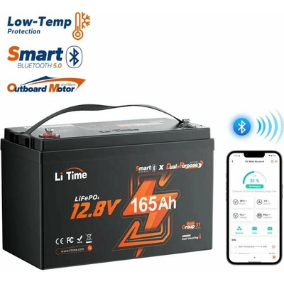 LiTime 12V 165Ah LiFePO4 1200 CCA Bluetooth ohřev IP67
