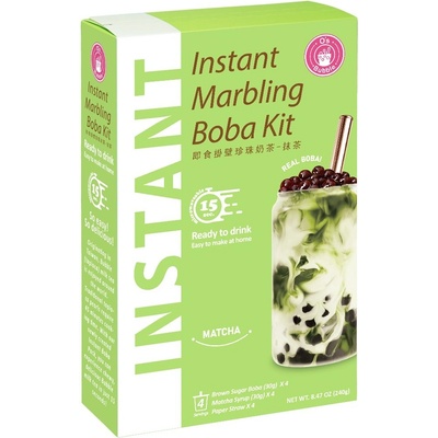 O's bubble Instantní Marble Bubble Tea čaj Matcha 4 x 60 g