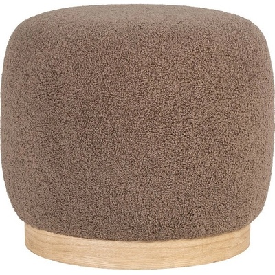 House Nordic Taburet (Puf) BELFORT House Nordic, Ø44,5 cm, hnědé bouclé