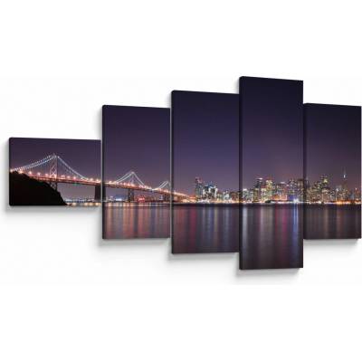 Obraz pohľadu na San Francisco, California, päťdielne 110x60 cm