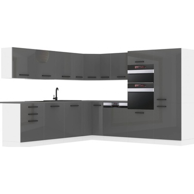 Belini B1 Premium Full Version 540 cm Šedý lesk s pracovní deskou JANE INF JANE/0/WT/S/B/