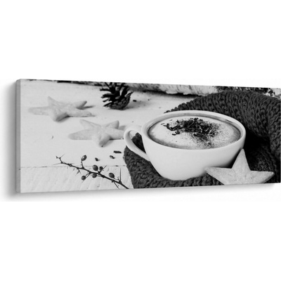 Obraz - Zimní cappuccino, jednodílný 145x58 cm