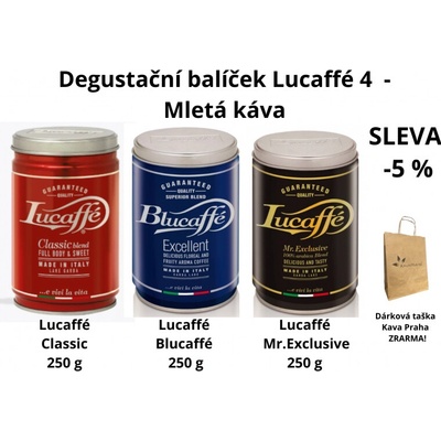 Lucaffé 4 Degustační balíček Mletá 750 g