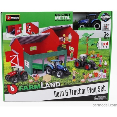 Bburago New holland Set Farm Barn & Tractor Play T7.315 Tractor 2009 Blue 1:50