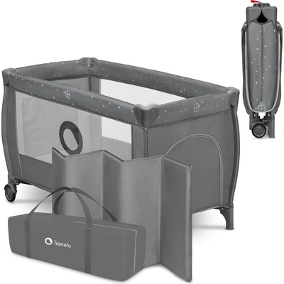 Lionelo Cestovní postýlka Stefi Plus Grey Multicolor
