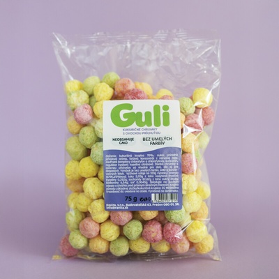 Ravita Kukuričné chrumky Guli s ovocnou príchuťou 75 g