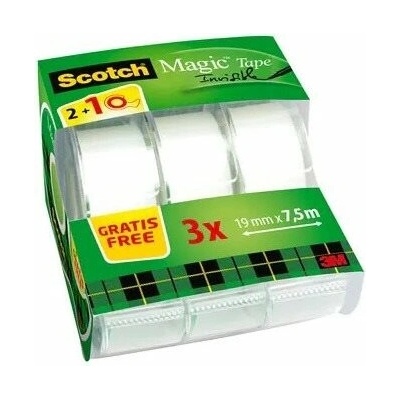 Scotch Magic 19 mm x 7.5 m, popisovatelná, s jednorázovým odvíječem - balení 3 ks – Hledejceny.cz