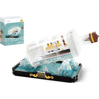 KOCO Stavebnice mini Titanic v láhvi 918 ks