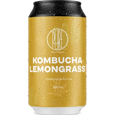 BrainMax Pure Kombucha citronová tráva 330 ml