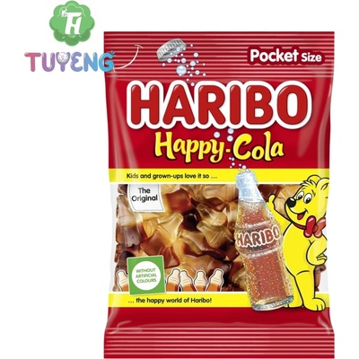 Haribo Happy Cola želé s příchutí ovoce a coly tvar lahviček 100 g