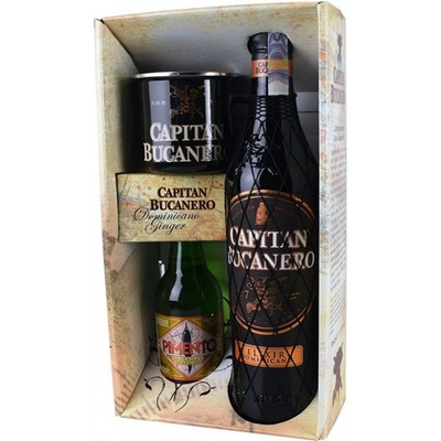 Bucanero Elixír 7y 34% 0,7 l (dárkové balení plecháček a limonáda)