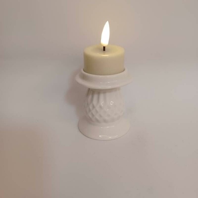 DECOLED Vánoční svícen na stůl keramický, 7 × 7 × 6,5 cm