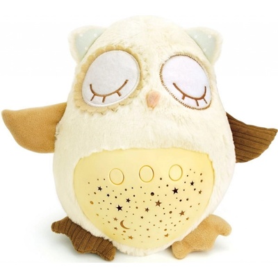 Teddies sovička usínáček plyš 25 cm na baterie se světlem se zvukem