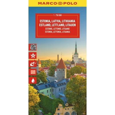 Estonsko, Lotyšsko, Litva - mapa 1:750 000 Marco Polo - Marco Polo