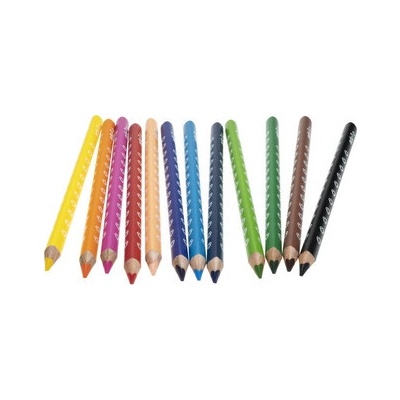 Edu3 Jumbo trojhranné pastelky K12S tuha 5 mm,12 farieb+1 strúhadlo v papierovej krabičke