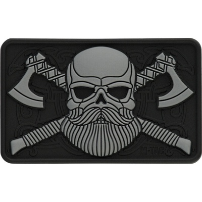 Nášivka M-Tac Bearded Skull 3D - sivá