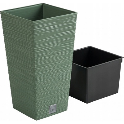 Prosperplast Květináč FURU SQUARE 20 cm zemitě zelený