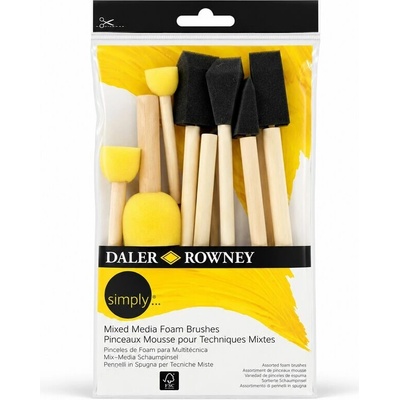 D&R Sada penových štetcov na maľovanie a tupovanie 9+1 – Daler-Rowney Simply