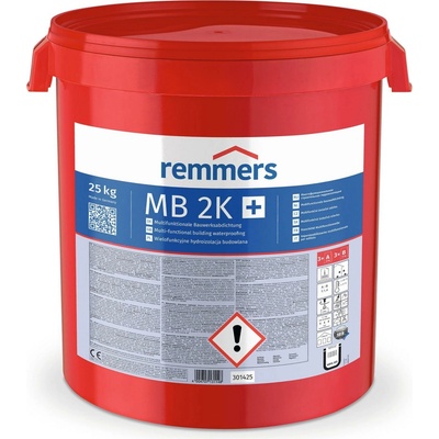 REMMERS MB 2K, stěrková dvousložková multifunkční hydroizolace pro venkovní i vnitřní použití Balení: 25 kg (prášek: 3 x 4,8 kg; polymer: 3 x 3,5 kg)