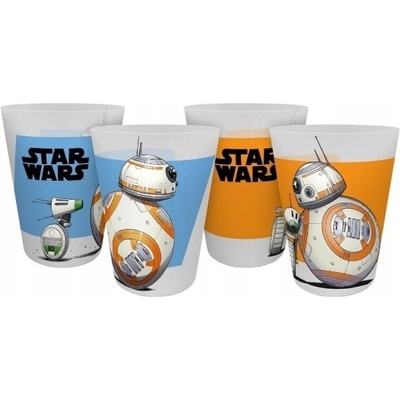 Skleničky na vodu Disney poháry bezbarvé vícebarevné 300ml 4 x