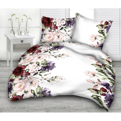 TiaHome obliečky deluxe bavlna Elena biela 140x200 70x90