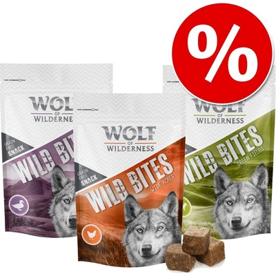 Wolf of Wilderness Snack Wild Bites The Taste Of Canada Hovězí krocan treska 3 x 180 g