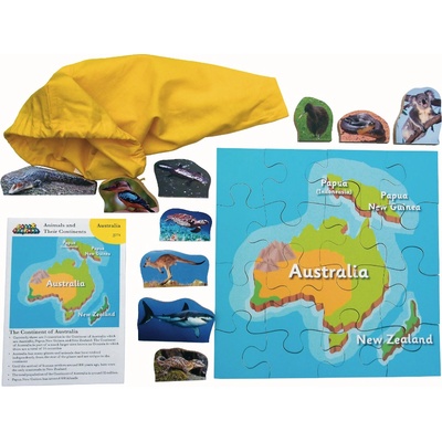 Just Jigsaws 774 Austrálie a její zvířata dřevěné 16 dílů a 10 zvířat