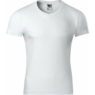 Malfini Slim Fit V-neck 146 tričko pánské bílá